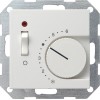 039227 Терморегулятор с размыкающим контактом, выключателем и контрольной лампой белый матовый Белый Gira