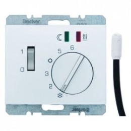 20347104 Регулятор температуры помещения пола с замыкающим контактом, с центральной панелью и светодиодом цвет: стальной, лак K.5 Berker