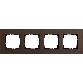 0214223 Рамка Esprit Linoleum-Multiplex Темно-коричневый 4-постовая Gira