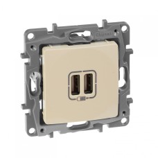 672394 Зарядное устройство с двумя USB-разьемами 240В/5В 2400мА - Etika - слоновая кость Legrand 672394 Зарядное устройство с двумя USB-разьемами 240В/5В 2400мА - Etika - слоновая кость Legrand
