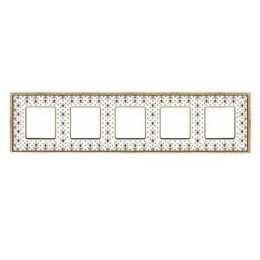 FD01475MAOB Рамка Belle Epoque Porcelain Brown LYS / Bright gold 5-постовая гор/верт. Fede