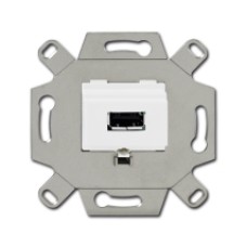 0230-0-0419 (0261/12-500), Механизм USB-розетки/разъёма, USB-type A, USB2.0, 5 полюсов, цвет альпийский белый, ABB 0230-0-0419 (0261/12-500), Механизм USB-розетки/разъёма, USB-type A, USB2.0, 5 полюсов, цвет альпийский белый, ABB