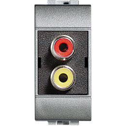 NT4269R Двойной разъём типа RCA под зажим ( "тюльпан") Bticino