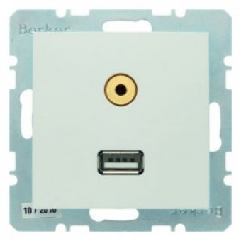 3315391909 BMO USB/3.5mm AUDIO S.1 цвет: полярная белезна матовая Berker