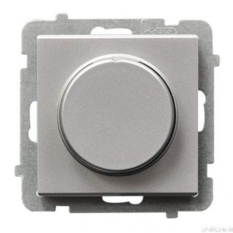 Ospel Sonata Серебро матовое Светорегулятор поворотно-нажимной для нагрузки лампаминакаливания, галогенными и LED LP-8RL2/m/38