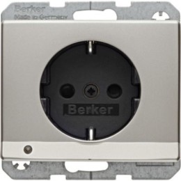 41099004 Розетка SCHUKO с подсветкой для ориентирования, Arsys, стальной лак Berker