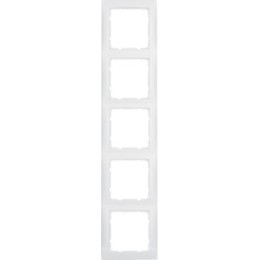 10159909 Рамка S.1 Полярная белизна матовый 5-постовая вертикальная Berker