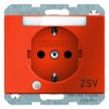41100077 Штепсельная розетка SCHUKO с контрольной лампой, полем для надписи цвет: оранжевый, с блеском Arsys Berker