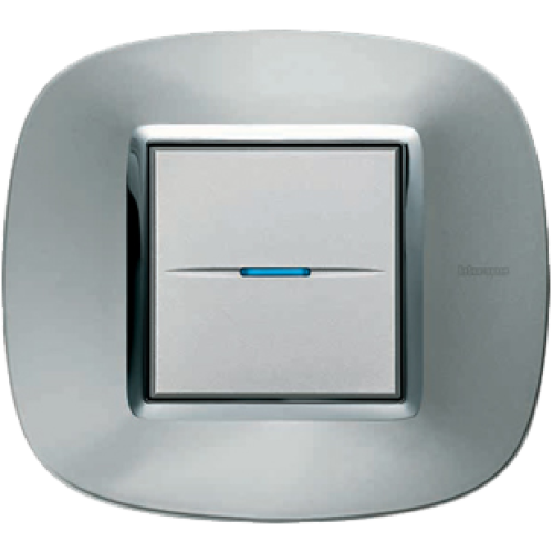 HB4802XC Рамка Axolute Овал Зеркальный алюминий 2-модульная Bticino