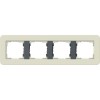 0214427	 Рамка с антрацитовой подложкой E3 Песочный / Антрацит 4-постовая Gira