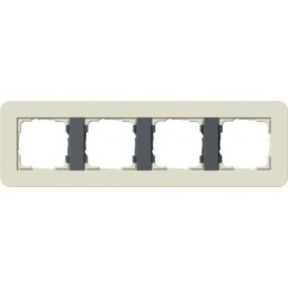 0214427	 Рамка с антрацитовой подложкой E3 Песочный / Антрацит 4-постовая Gira