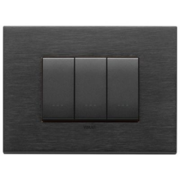 22653.13 Рамка Eikon EXE Черный сатиновый 3-модульная Vimar