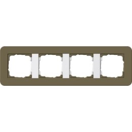 0214416	 Рамка с белой подложкой E3 Умбра / Белый 4-постовая Gira