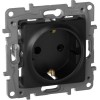 672622 Розетка 2К+З со шторками - немецкий стандарт - винтовые зажимы - 16 А - 250 В~ - Etika - антрацит Legrand