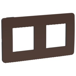 NU280417 Рамка Unica Studio Color Шоколад / антрацит 2-постовая Schneider Electric