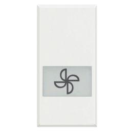 HD4921LE Axolute Клавиши с подсвечиваемыми символами для выключатель в дизайне AXIAL - 1 модуль, вентилятор Bticino