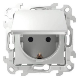 2450448-030 Розетка 2К+З Schuko IP44, бел Simon 24