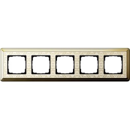 0215673 Рамка Classix Art Латунь / Кремовый 5-постовая Gira
