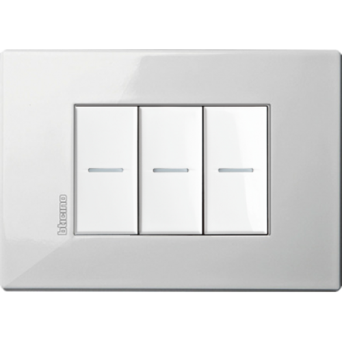 HW4803HD Рамка Axolute Air Белый 3-модульная Bticino