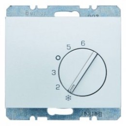 20267104 Регулятор температуры помещения с переключающим контактом и центральной панелью цвет: стальной, лак K.5 Berker