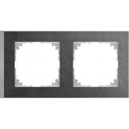 MTN4020-3669 Рамка M-Pure Decor Сланец / Алюминий 2-постовая Merten