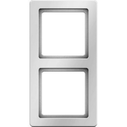 10526099 Рамка с полем для надписей Q.3 Полярная белизна с эффектом бархата 2-постовая вертикальная Berker