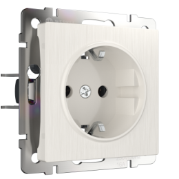 WL13-SKGS-01-IP44 Розетка с заземлением и шторками (перламутровый рифленый) Antik Werkel a040883