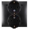 1590459-038 Розетка двойная с заземлением Schuko, 16А 250В, винтовой зажим, графит Simon 15