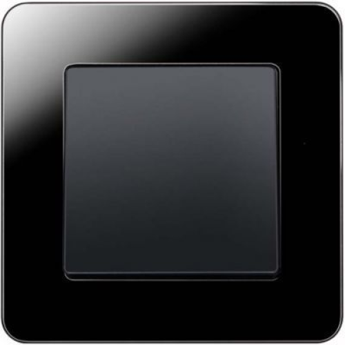 10116076 Рамка Q.7 Черное стекло 1-постовая Berker