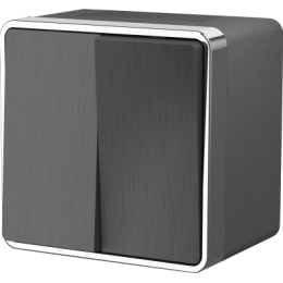 WL15-03-02 Выключатель двухклавишный влагозащищенный Gallant (графит рифленый) Gallant Werkel a041402