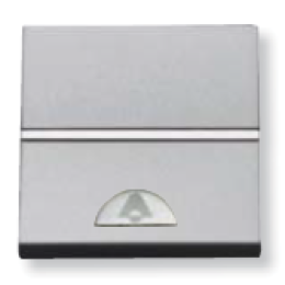 N2204.2 PL Механизм 1-клавишной кнопки с клавишей и символом "СВЕТ", 2-модульный, серия Zenit, цвет серебристый, ABB