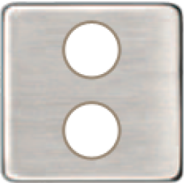 FD04316NS-A TV/SAT Монтажная плата для механизмов с двумя коннекторами бежевый, цвет Nickel Satin FEDE