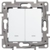 672204 Выключатель двухклавишный с подсветкой - Etika - 10 A - 250 В~ - белый Legrand