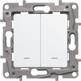 672204 Выключатель двухклавишный с подсветкой - Etika - 10 A - 250 В~ - белый Legrand