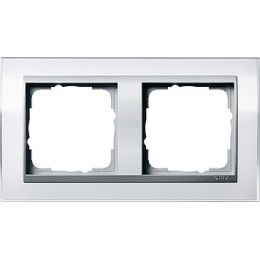 0212726 Рамка Event Clear Белый / Алюминий 2-постовая Gira