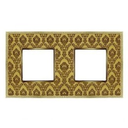 FD01442DGOB Рамка Belle Epoque Tapestry Decorgold / Bright gold 2-постовая гор/верт. Fede