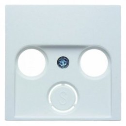 12038989 Центральная панель для антенной розетки 2 и 3 отверстия цвет: полярная белизна, с блеском S.1/B.3/B.7 Glas Berker