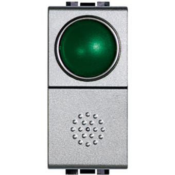 NT4038V Кнопка 10А, 1P-NО + индикатор с зелёным рассеивателем Bticino