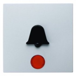 16511959 Клавиша с красной линзой и выступающим символом "Звонок" цвет: полярная белизна, матовый S.1/B.1/B.3/B.7 Glas Berker