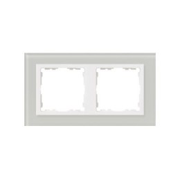 82627-60 Рамка декоративная, 2 поста, Simon 82 Nature, Стекло, натуральный-белый