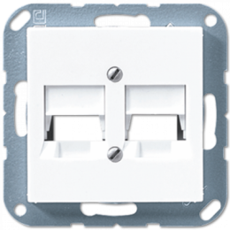 A569-25NWEWW Крышка для 2-х модульных разъемов, бел. Jung A серия