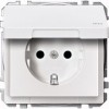 MTN2314-4019 Механизм розетки с заземлением с крышкой IP 44, белый Merten