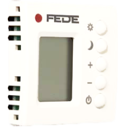 FD18004 Терморегулятор цифровой с LCD монитором, цвет Белый FEDE