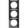 10132225 Рамка с полем для надписей R.3 Черный с блеском 3-постовая вертикальная Berker
