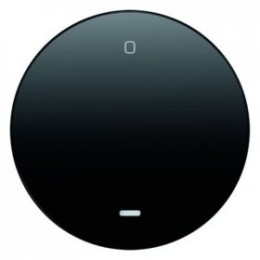 16242045 Клавиша с прозрачной линзой и надписью "0", черная, с блеском R.1/R.3 Berker