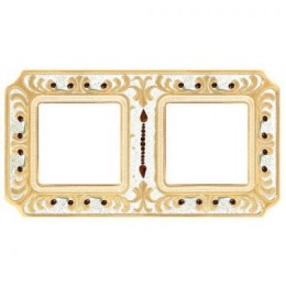 FD01352OPCL Рамка Siena Gold White Patina 2-постовая Fede
