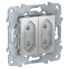 NU503130 Розетка 2-Модульная, без зазем., со шторк, винт. зажим, 10 А, Алюминий Schneider Electric NU503130 Розетка 2-Модульная, без зазем., со шторк, винт. зажим, 10 А, Алюминий Schneider Electric
