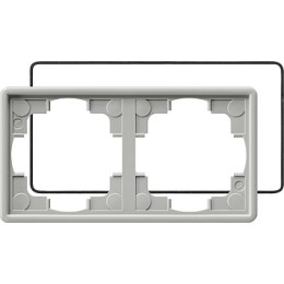 025242 Рамка с уплотнительной вставкой S-color Серый 2-постовая Gira
