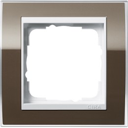 0211763 Рамка Event Clear Коричневый / Белый 1-постовая Gira