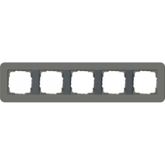0215423	 Рамка с антрацитовой подложкой E3 Темно-серый / Антрацит 5-постовая Gira